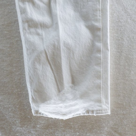 Joes Womens Scout Distressed Mid Rise Slim Boyfriend Cropped Jeans White - Picture 8 of 12